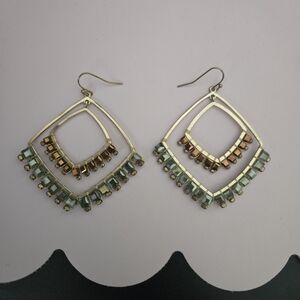 Desi Pakistani Indian Gold-Tone Geometric Dangle Earrings